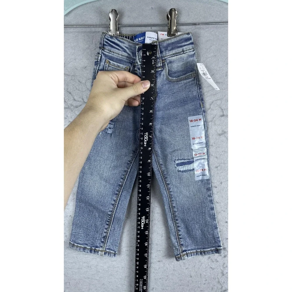 Old‎ Navy Jeans Boys 18-24 Months Blue Karate Skinny Adjustable Waist Stretch